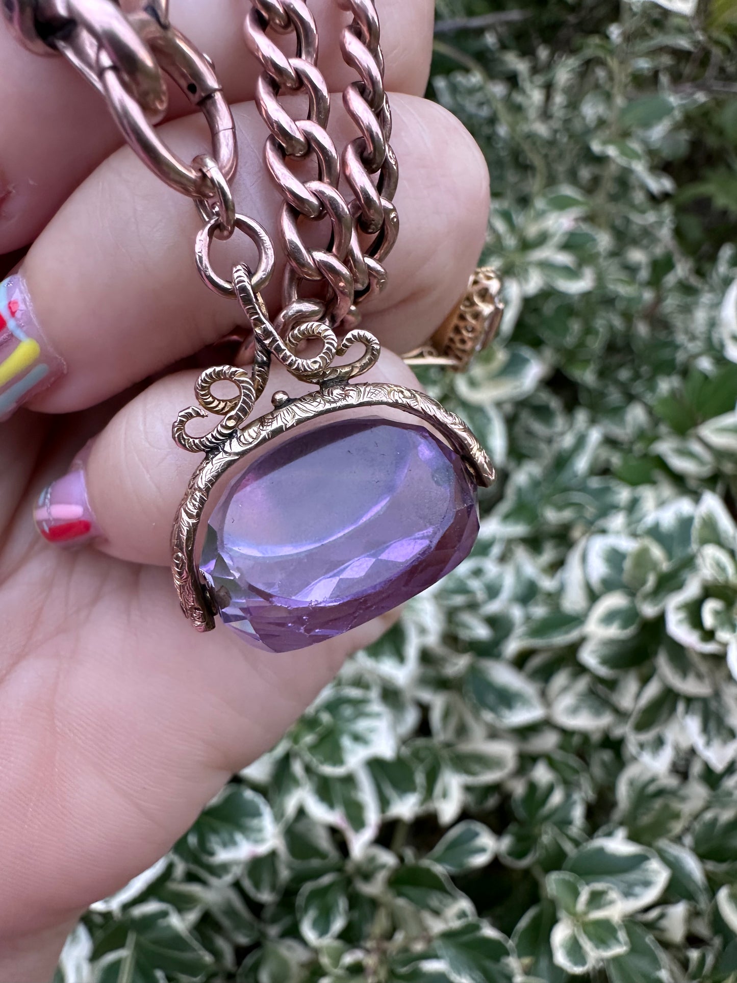 Antique 9ct Gold Amethyst Fob
