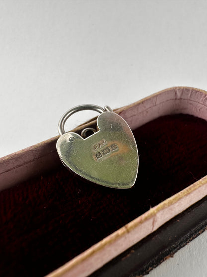 Vintage Sterling Silver Heart Padlock