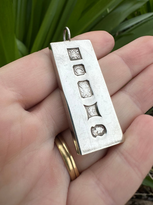 Silver Ingot Pendant- Queen Elizabeth II Silver Jubilee 1977
