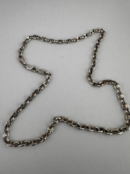 Vintage Sterling Silver Puffy Mariner chain