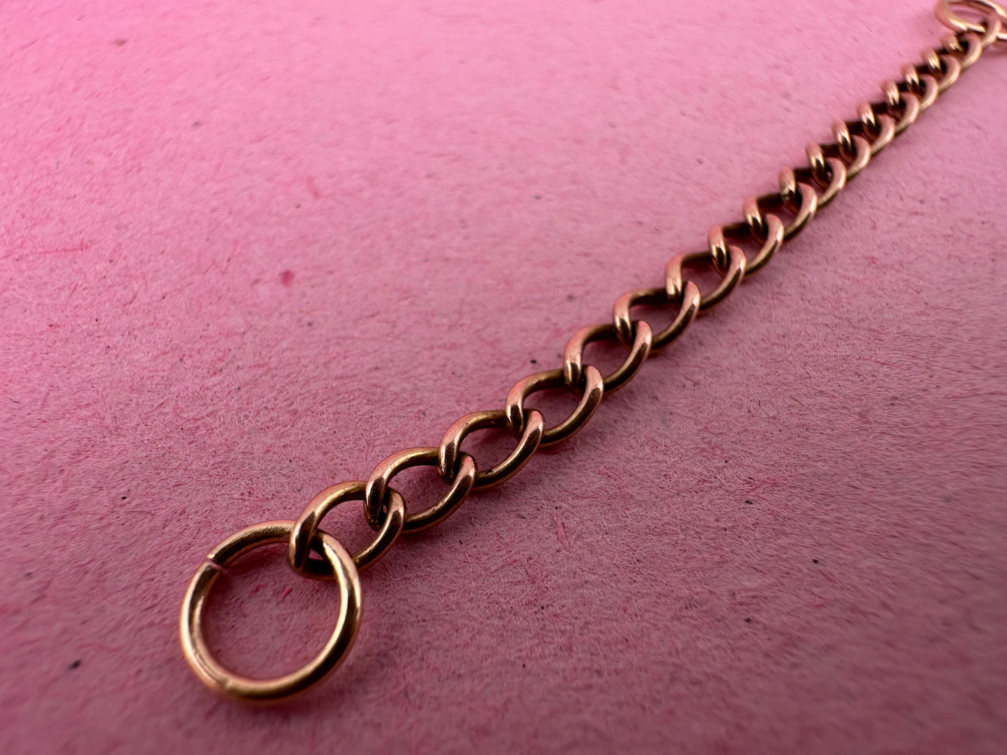 Antique 9ct Rose Gold Curb extender- no clasps