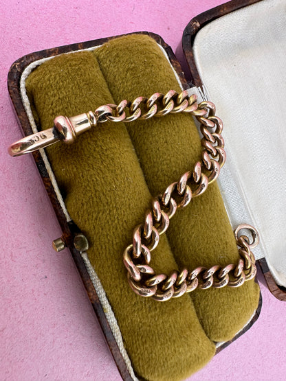 Antique 9ct Rose Gold Graduated Curb extender