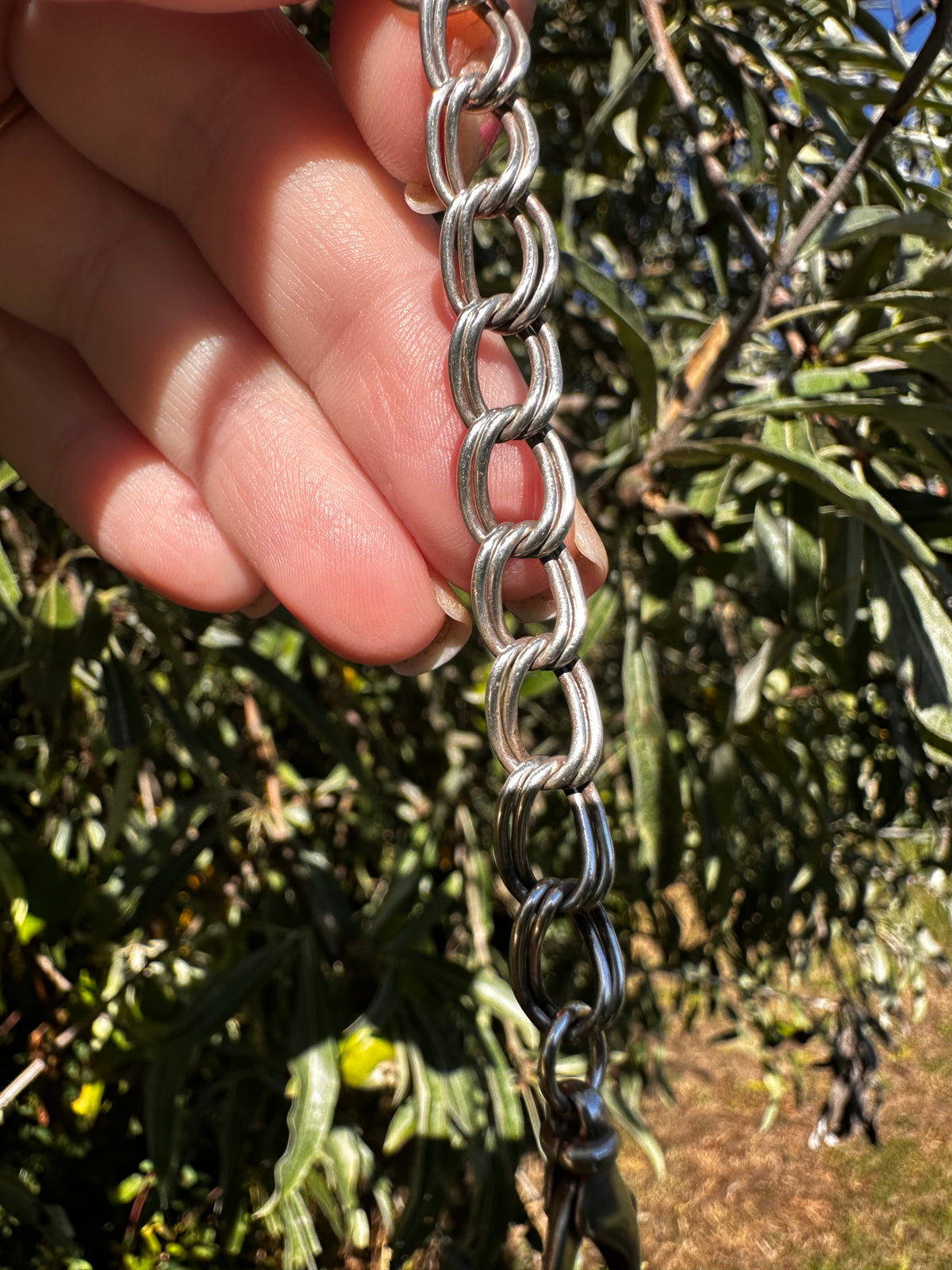 Sterling Silver Double Curb extender with large lobster clasp