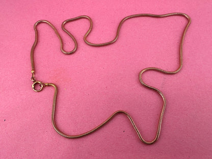 Antique 9ct Rose Gold Snake chain with bolt clasp