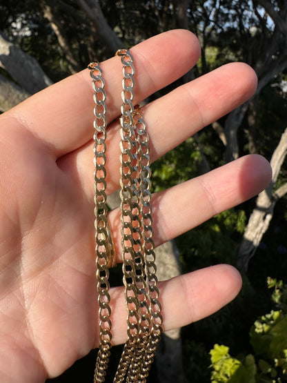 Vintage 9ct Gold Flat Curb chain