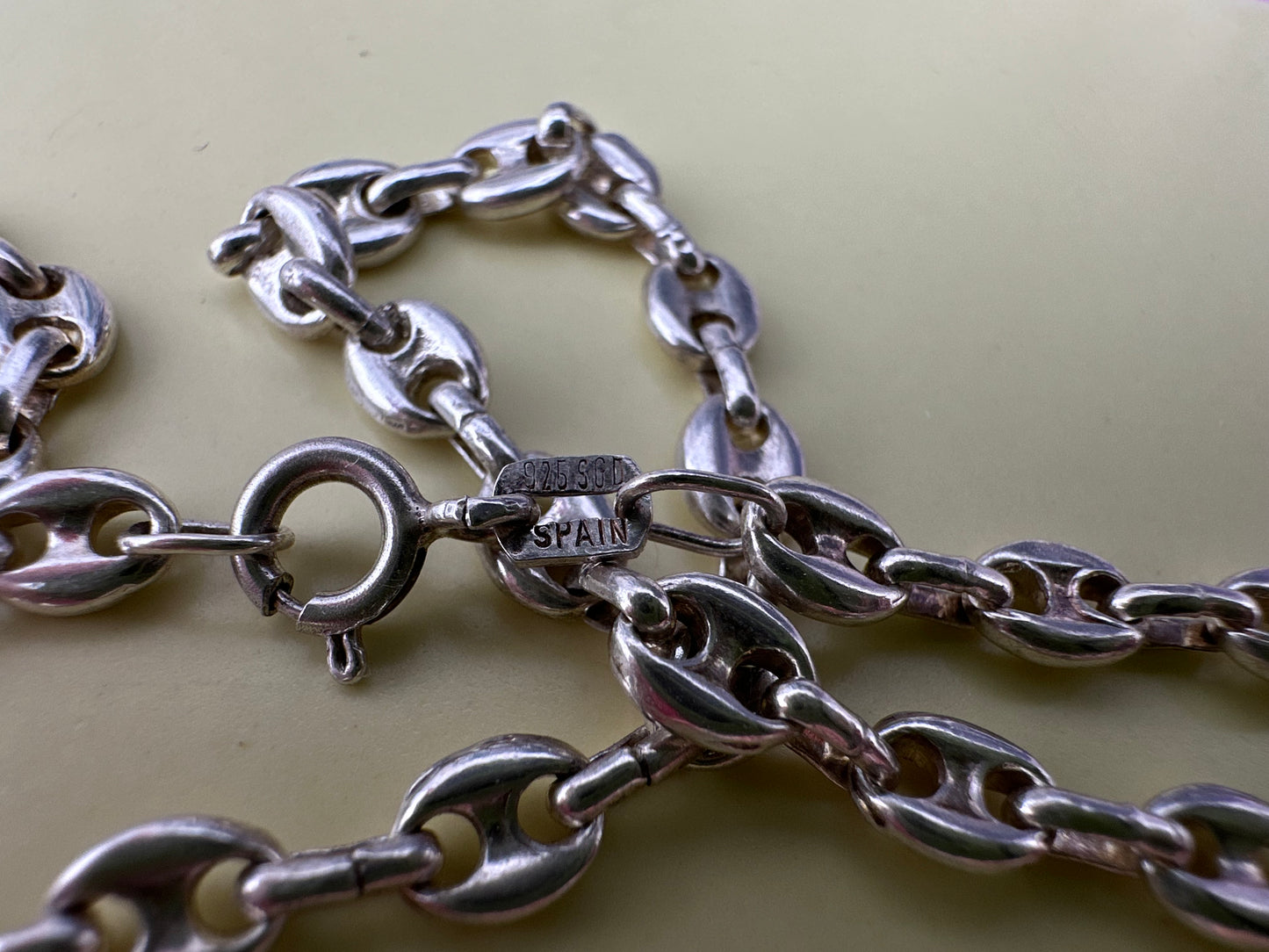 Spanish Sterling Silver Puffy Mariner chain