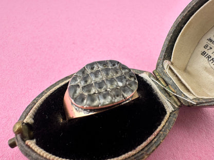 Antique 9ct Rose gold and Paste Cluster ring