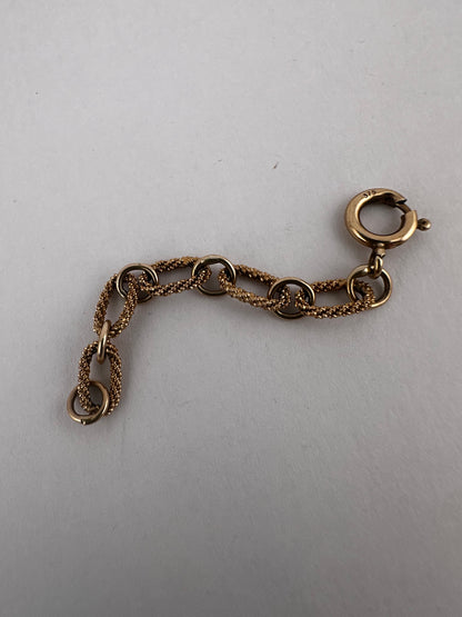 Vintage 9ct gold textured cable extender