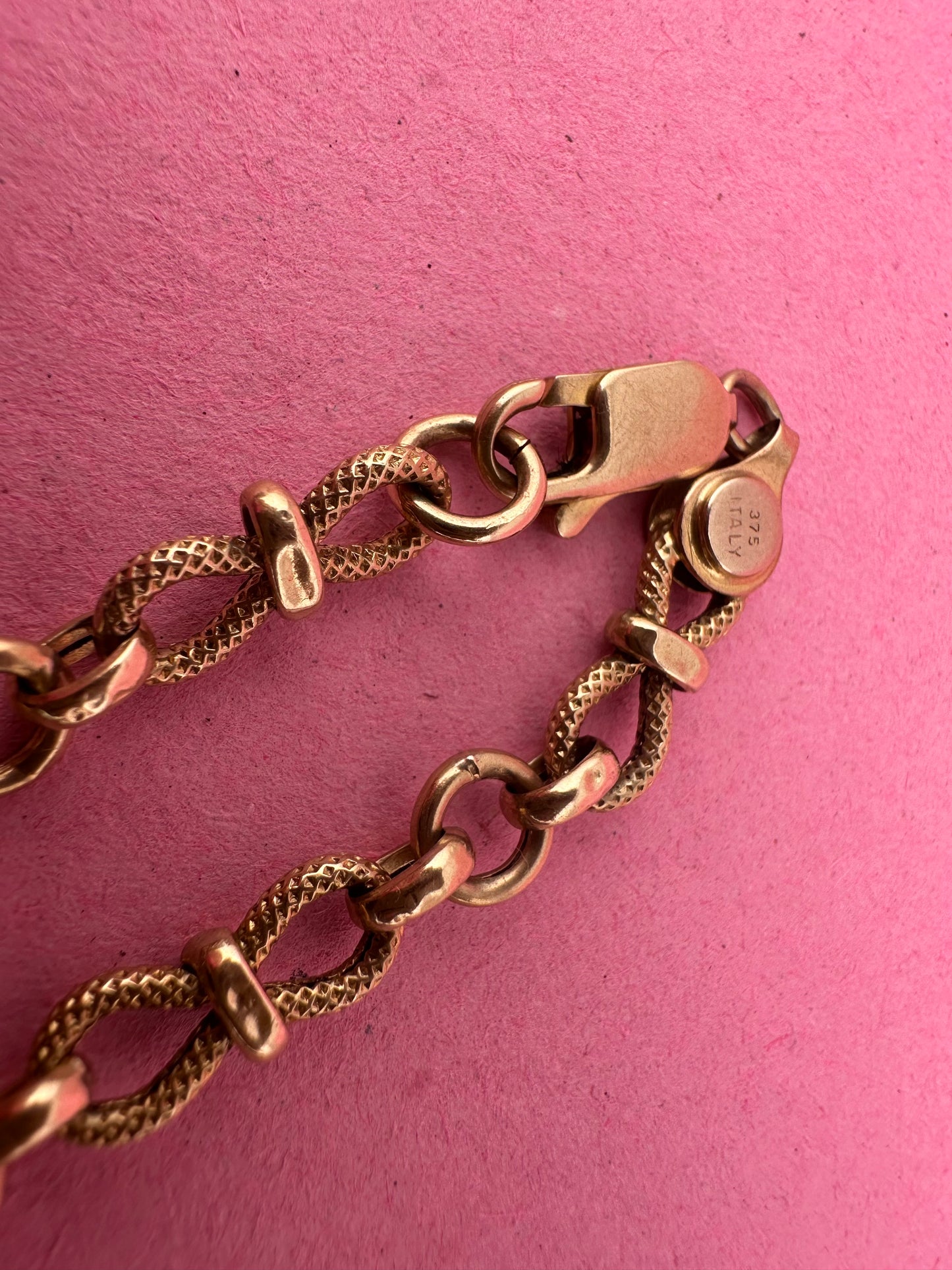 Vintage textured infinity link bracelet