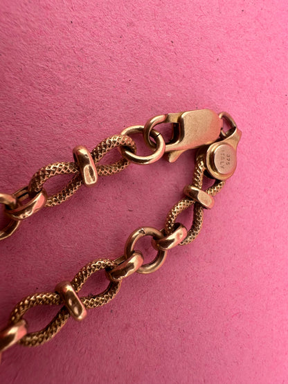 Vintage textured infinity link bracelet