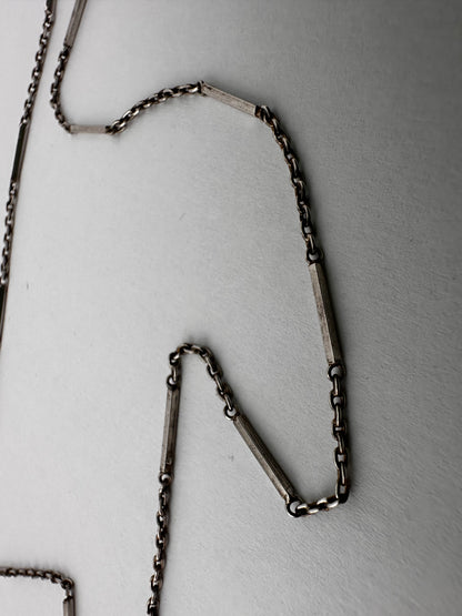 Vintage Sterling Silver Bar station chain