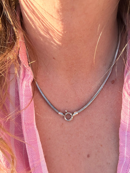 Sterling Silver Snake chain with Bolt clasp
