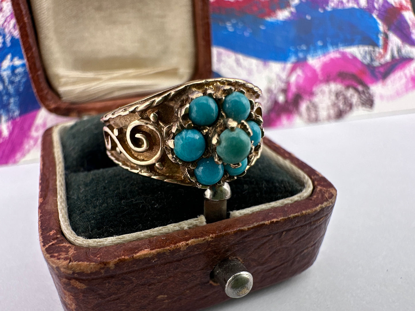 Vintage 9ct Gold Turquoise ring