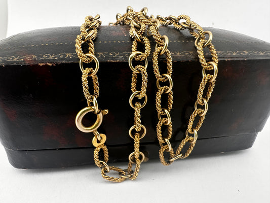 Vintage 9ct Gold Textured Cable Chain