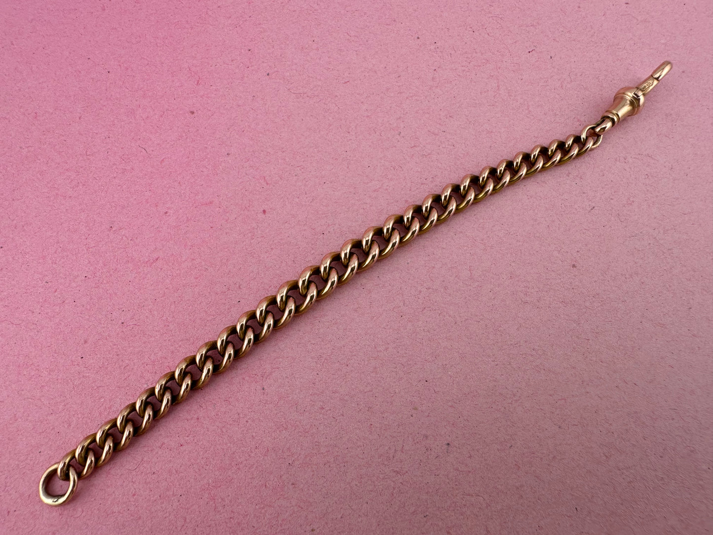 Antique 9ct Rose Gold Graduated Curb extender