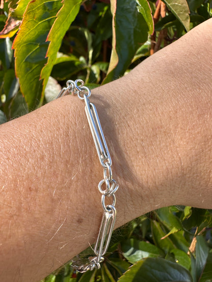 Vintage Sterling silver double trombone bracelet