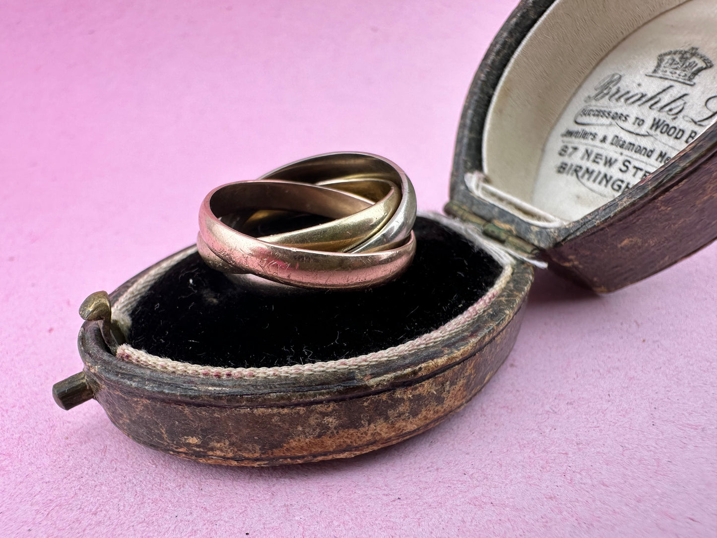 Vintage 9ct Gold Tri-colour Russian rolling band