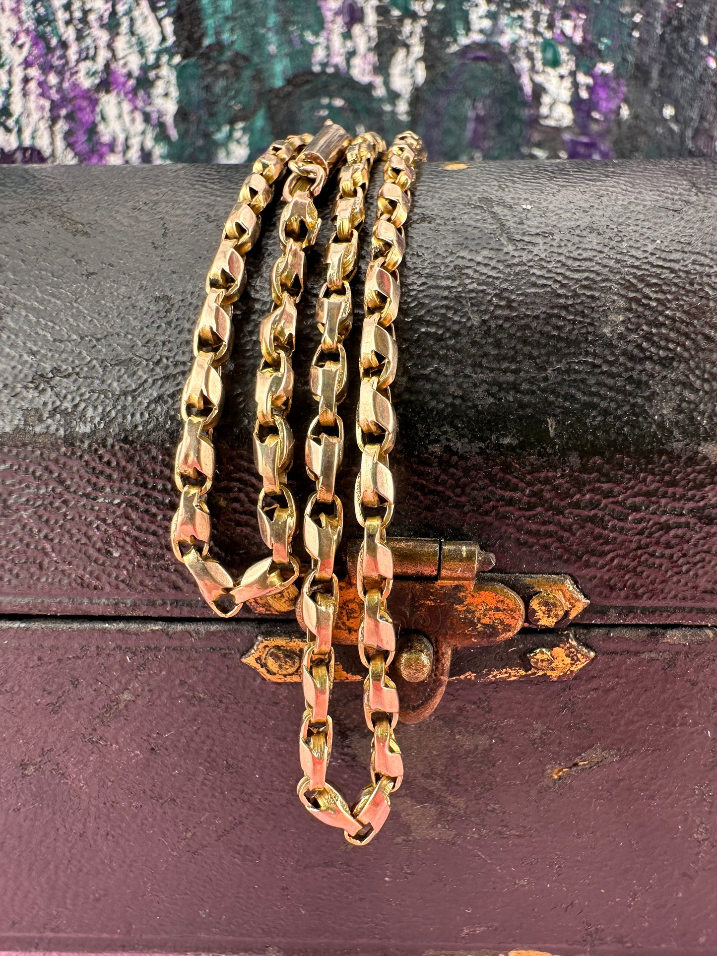 Antique 9ct Rose Gold Tulip Chain
