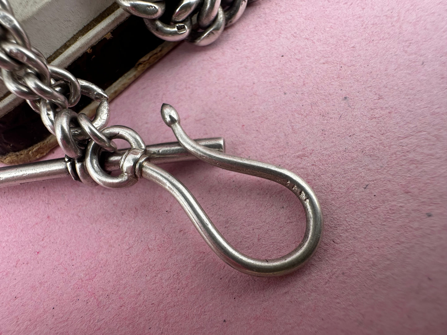 Re-imagined Sterling Silver Albert chain with shepherds hook