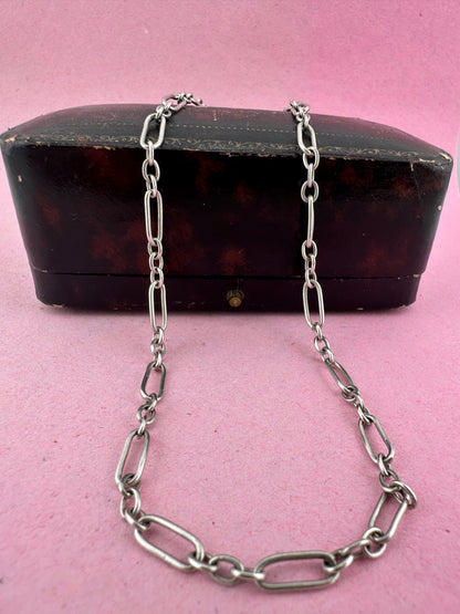 Antique 800 Silver mini trombone chain with dog clip