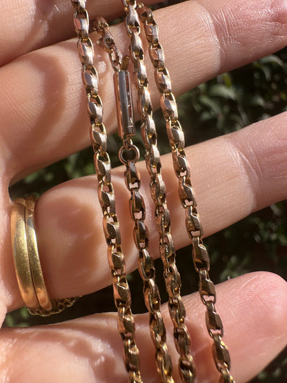 Antique 9ct Rose Gold Tulip Chain