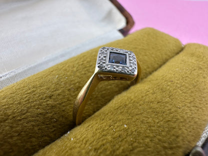 18ct Gold and platinum Sapphire and Diamond ring