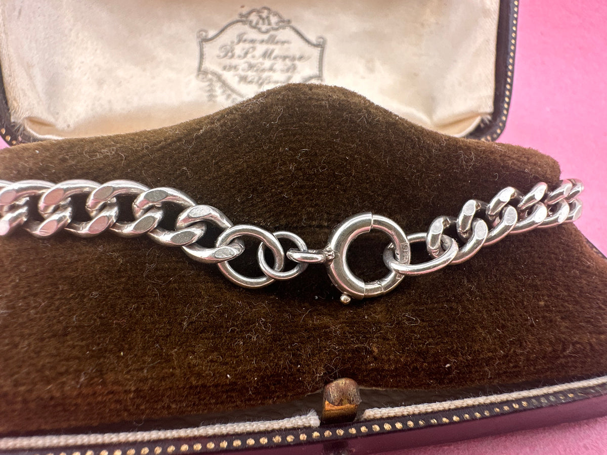 Sterling Silver Curb Bracelet with Bolt Clasp