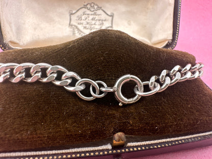 Sterling Silver Curb Bracelet with Bolt Clasp