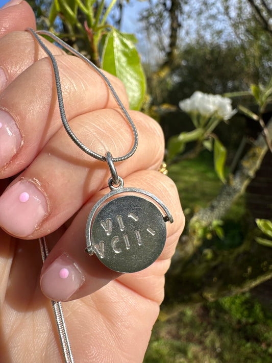 Sterling Silver ‘Why Worry’ Spinner on snake chain