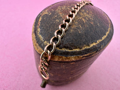 Antique 9ct Rose Gold Curb extender- no clasps