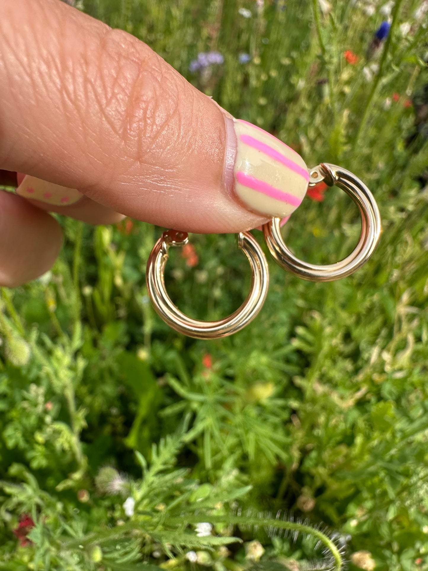 Vintage 14ct gold Round twist hoops