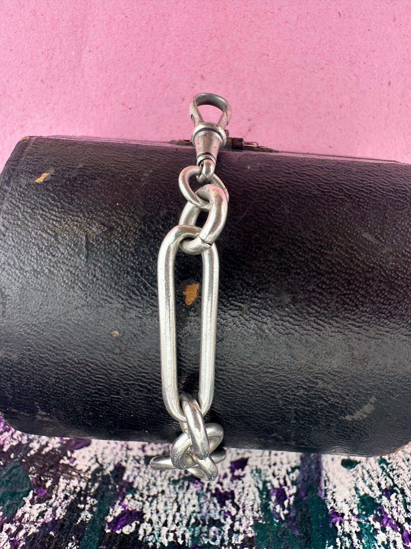 Sterling silver trombone extender with dog clip