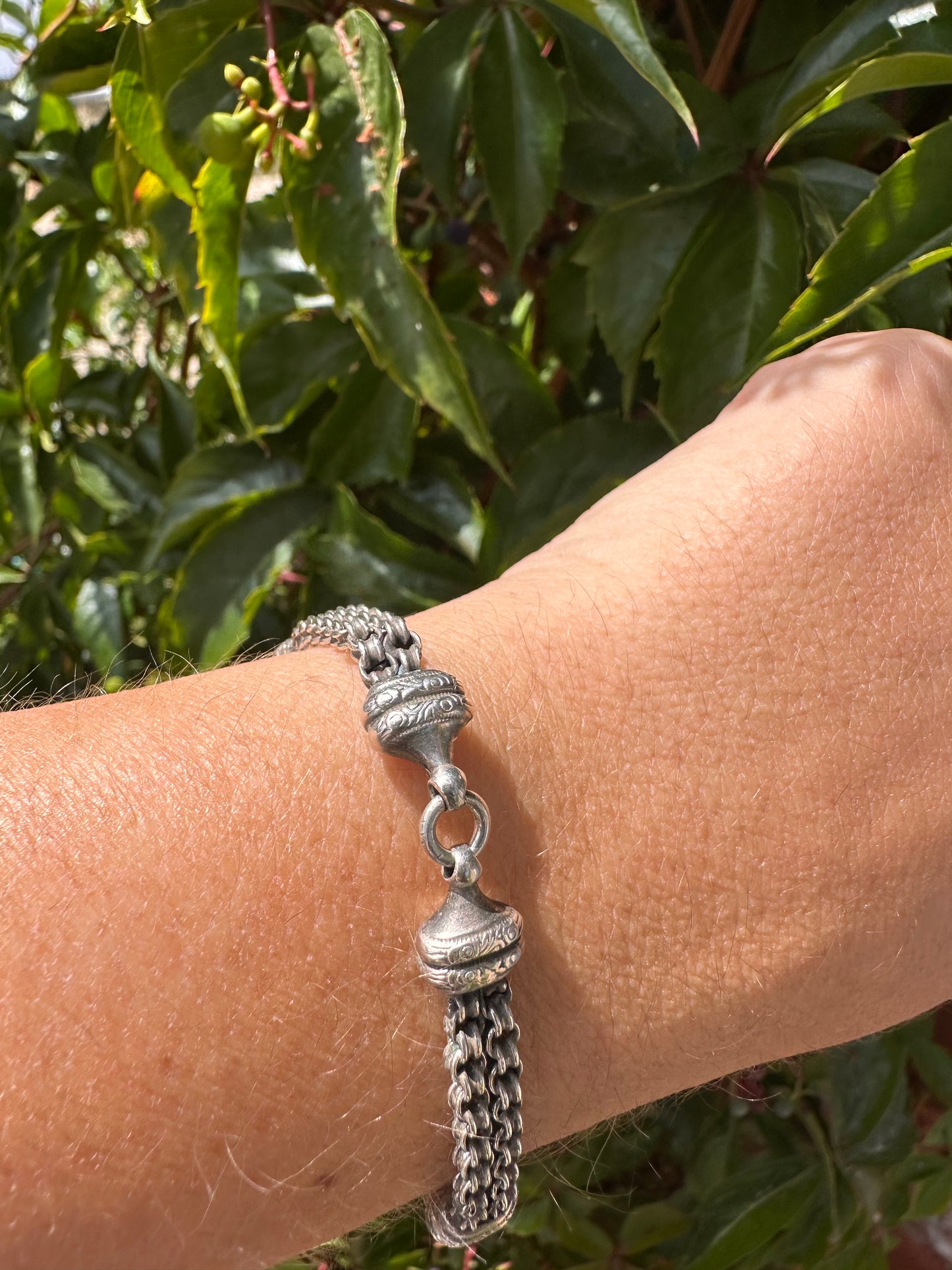Sterling Silver rope & ribbed belcher Albertina bracelet