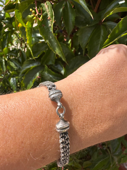 Sterling Silver rope & ribbed belcher Albertina bracelet