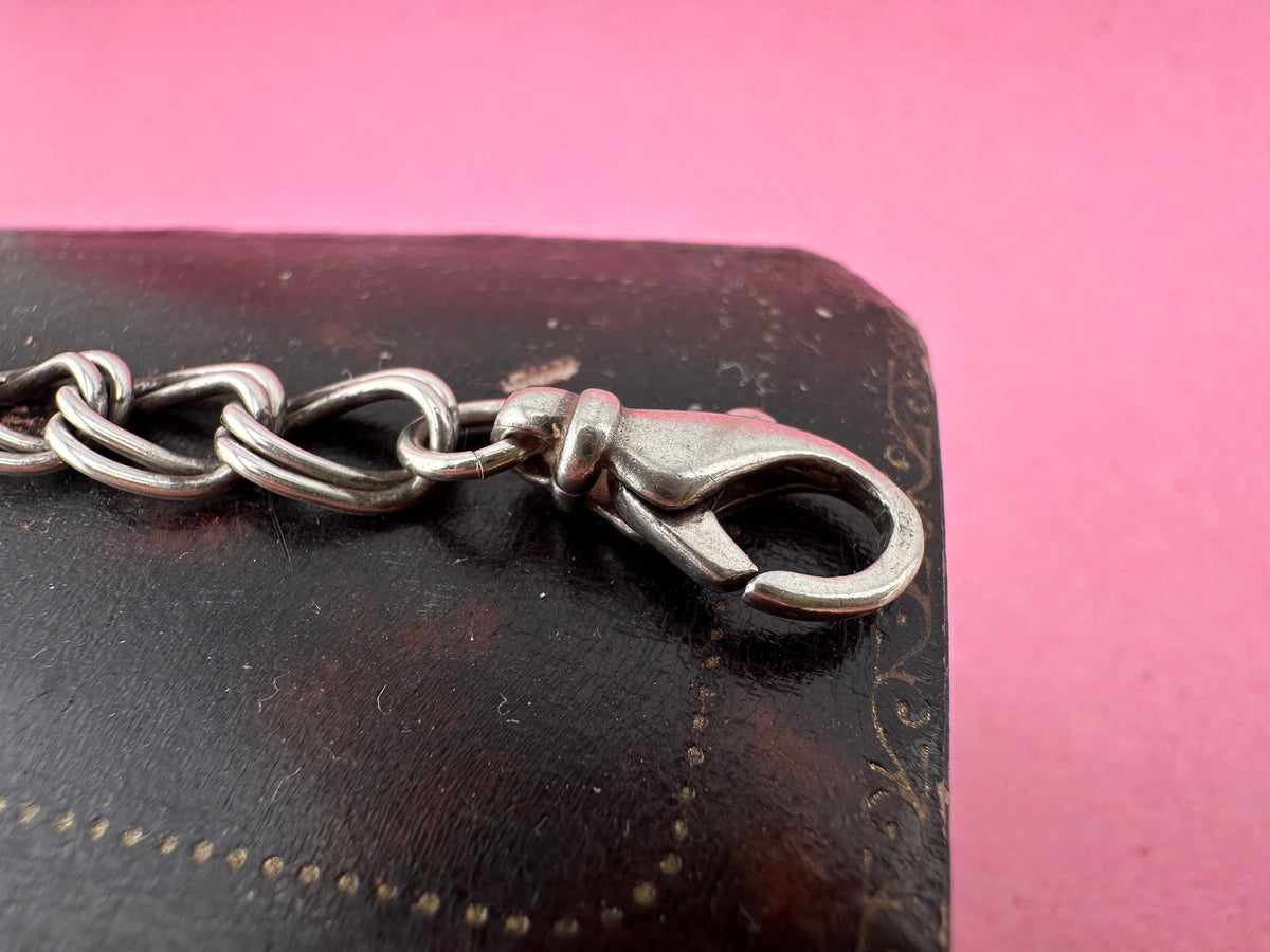 Sterling Silver Double Curb extender with large lobster clasp