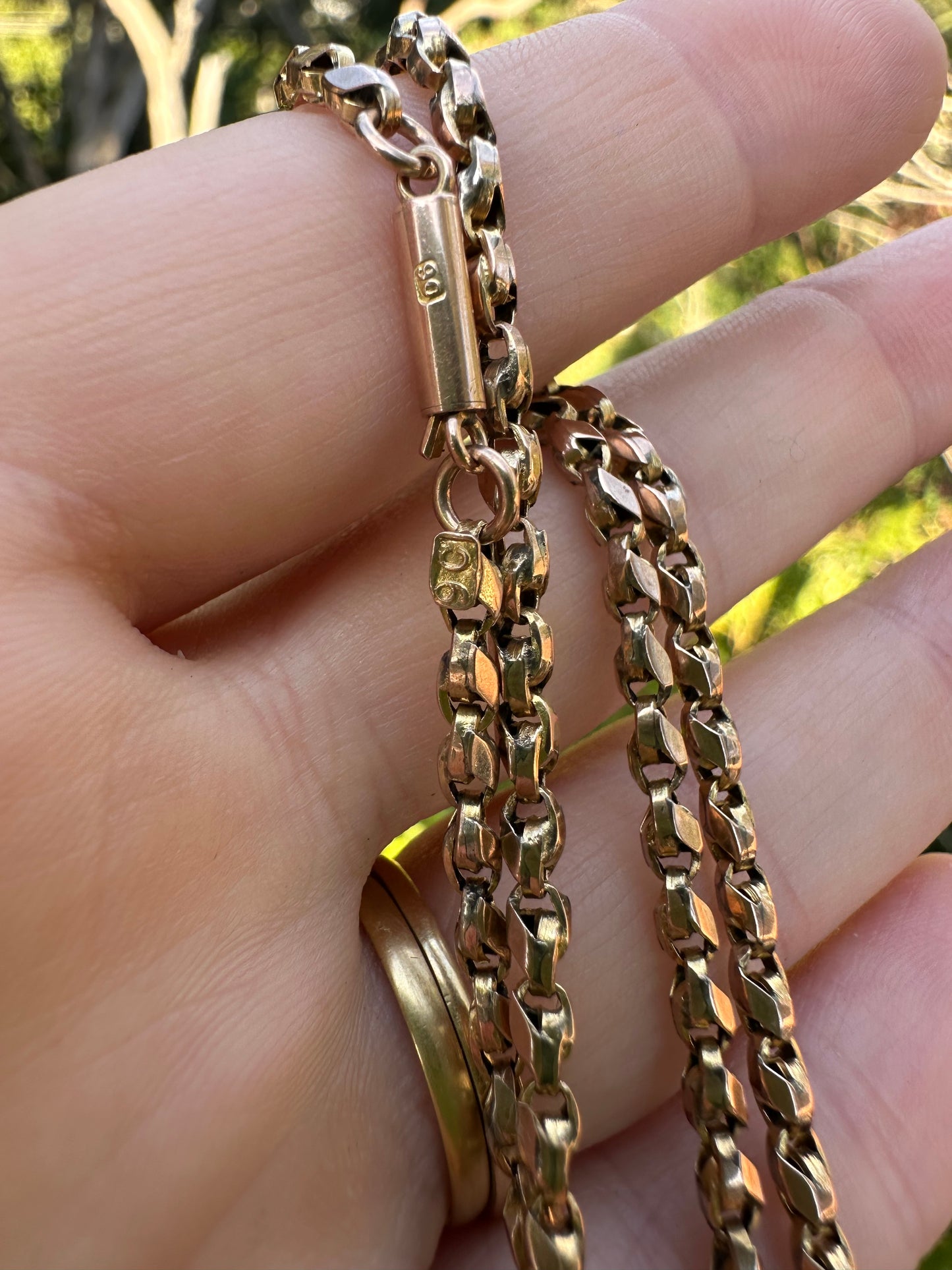 Antique 9ct Rose Gold Tulip chain