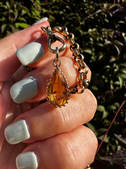 Antique 9ct Gold Citrine Pendant
