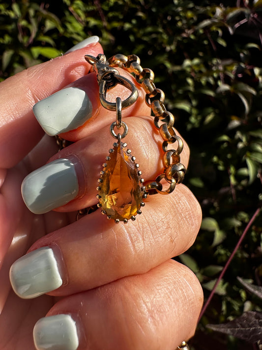 Antique 9ct Gold Citrine Pendant