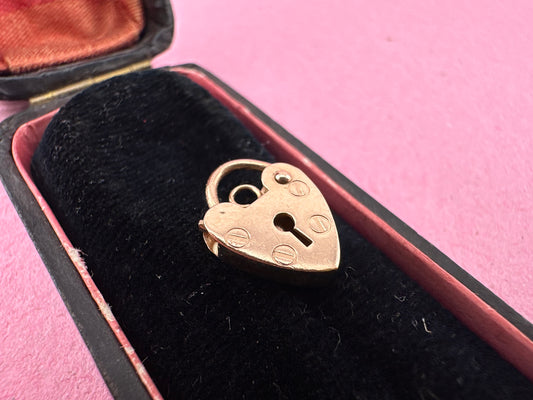 Vintage 9ct Rose Gold Mini Heart Padlock