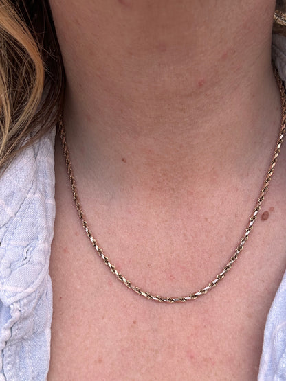 Vintage 9ct Rose Gold Angular Rope chain