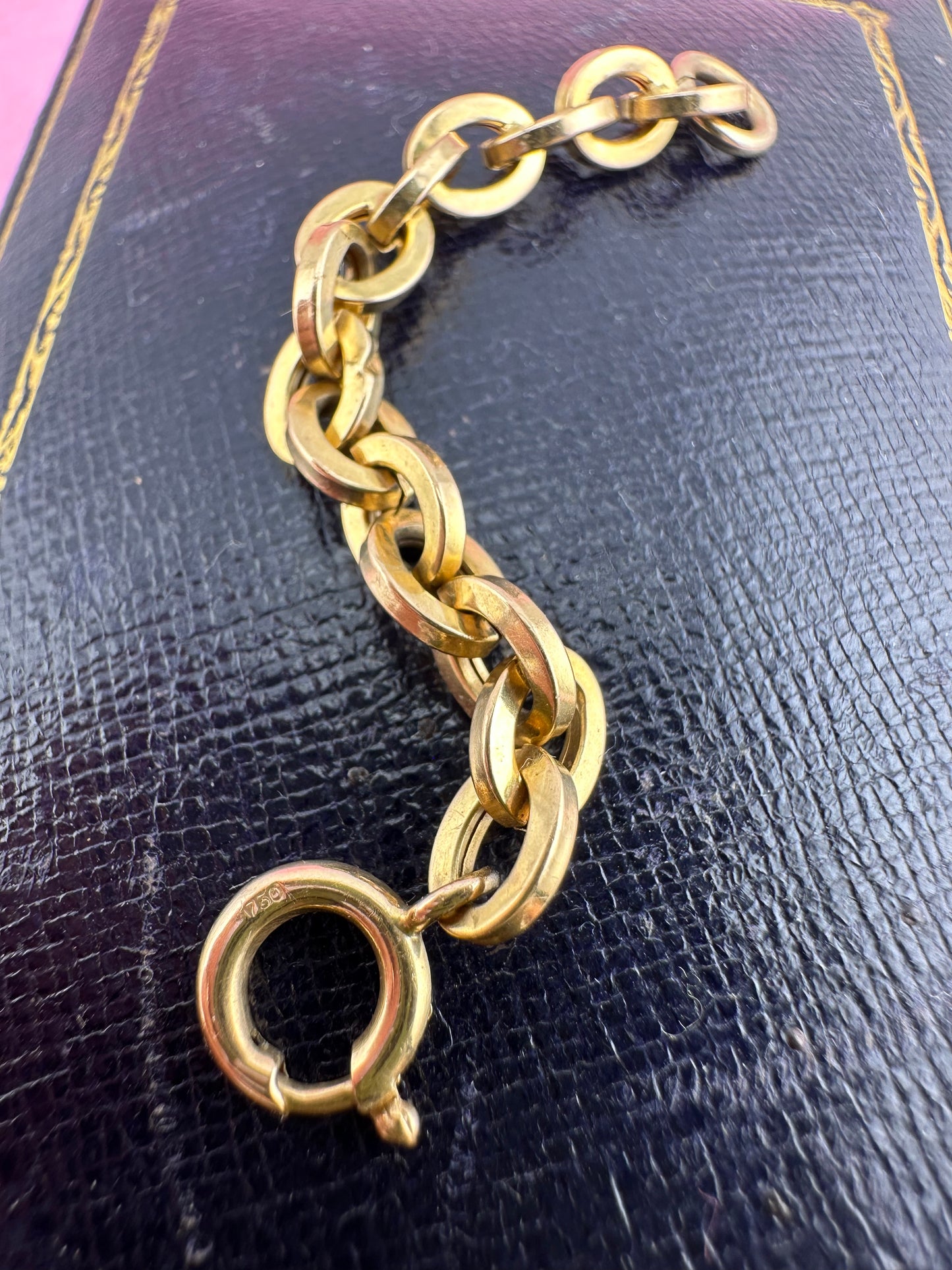 Vintage 18ct Gold Cable extender with Original Spring clasp