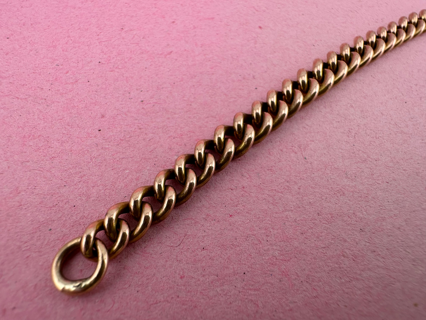 Antique 9ct Rose Gold Graduated Curb extender