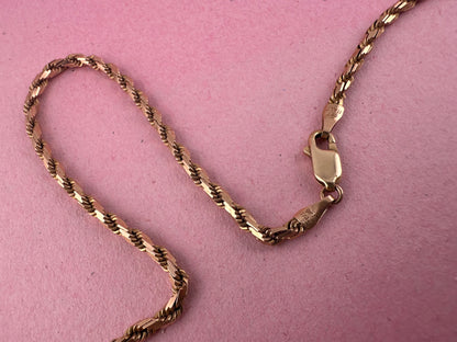 Vintage 9ct Rose Gold Angular Rope chain