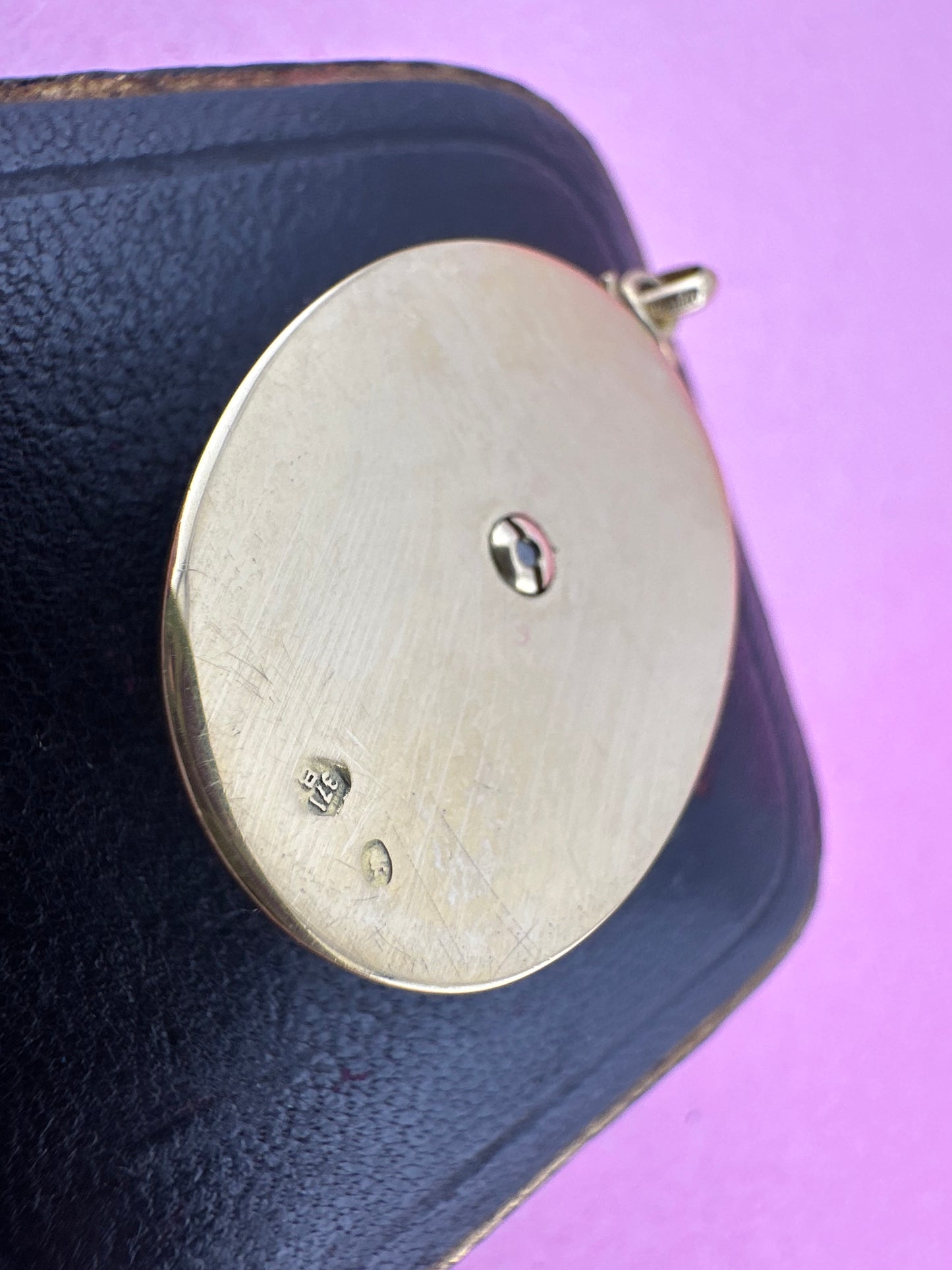 14ct Gold Coral and Diamond Pendant