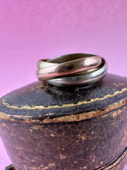Vintage 9ct Gold Tri-colour Russian rolling band