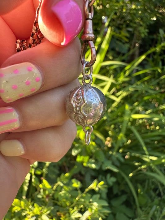 Sterling Silver Patterned Orb Extender- no clasps