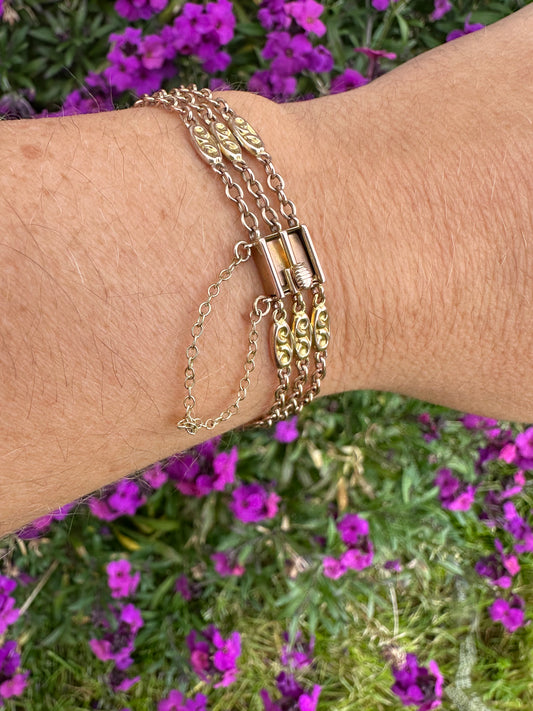 10ct Gold Oval and cable link bracelet