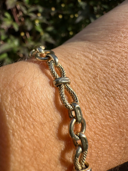 Vintage textured infinity link bracelet