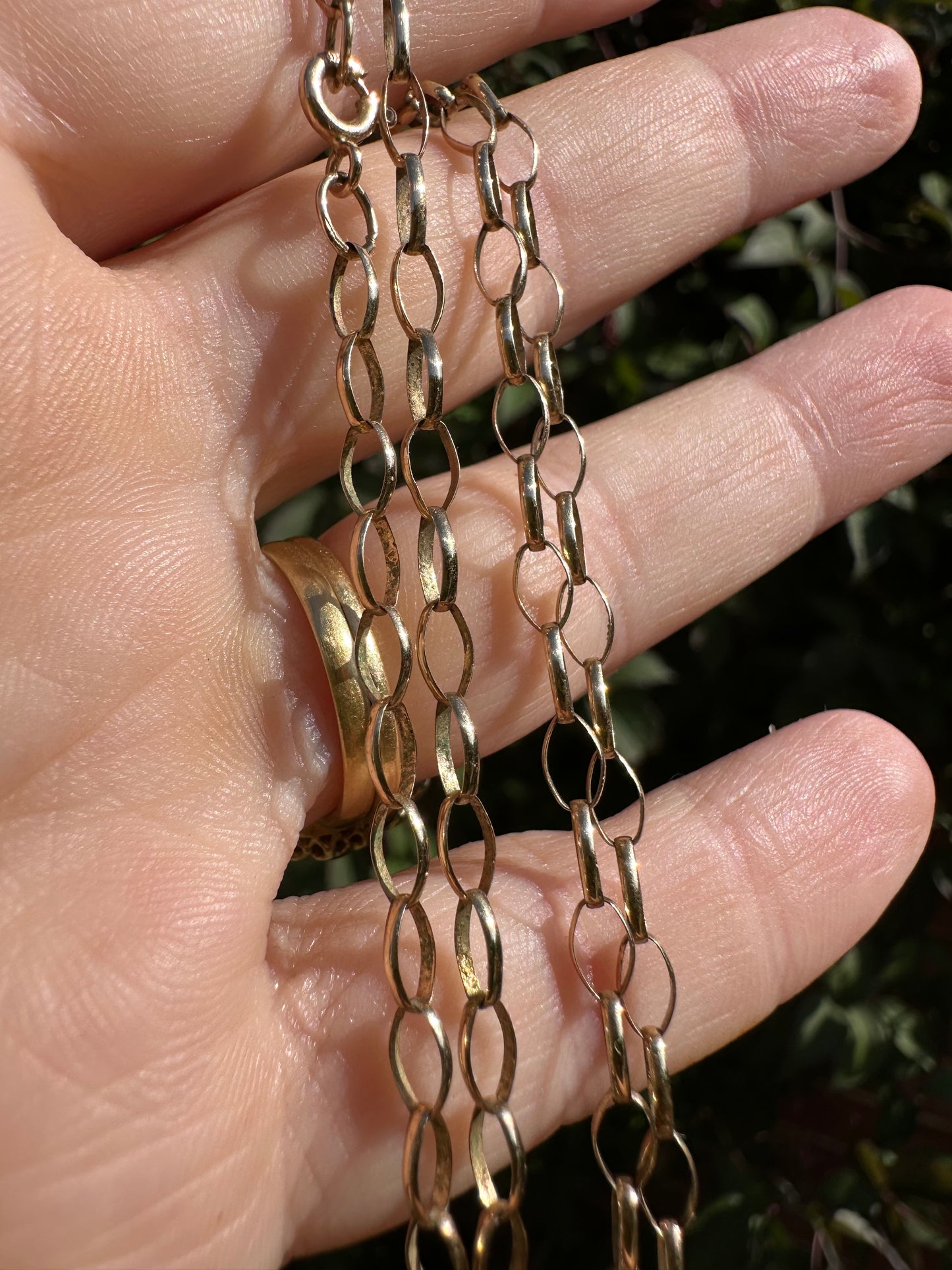 Vintage 9ct Yellow gold oval belcher chain