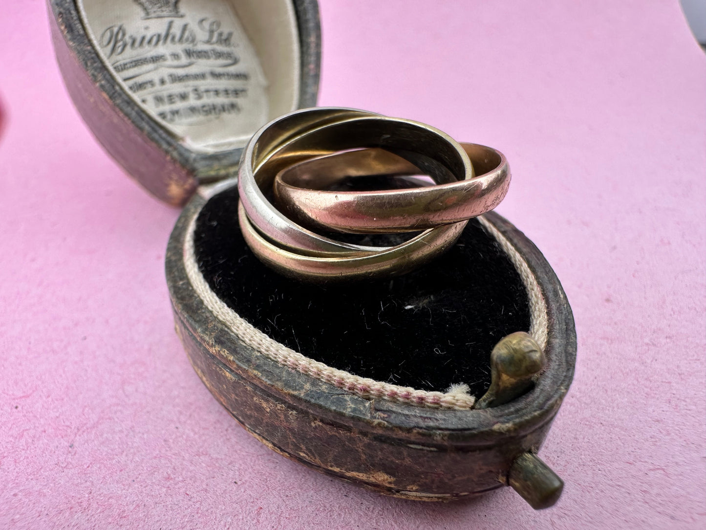 Vintage 9ct Gold Tri-colour Russian rolling band